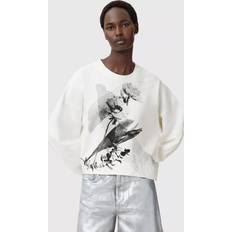 AllSaints Sweatshirts Jumpers AllSaints Lyss Lila Floral Logo Sweatshirt - Chalk White