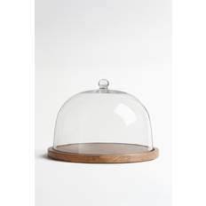 Brown Cake Stands H&M Glass Dome With Wooden Base Brown Cake Stand