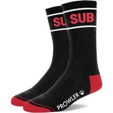 Red Sub Cotton Socks With Lettering - Black