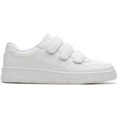 Clarks White Trainers Clarks Canyon Sky Youth Wide Fit Trainers - White