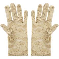 Beige - Women Gloves Uxcell Beige Ladies Lace Gloves Tea Party - Beige