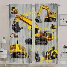 Gardiner & Tillbehör Temu 2pcs Cartoon Construction Vehicle Curtains 21.65x59