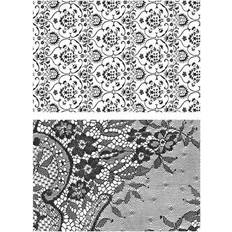Red Scrapbook Albums Tim Holtz Cling Rubber Stamps Ornate Lace CMS348