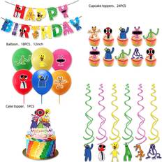 Roblox Friends Rainbow Birthday Party Cake Card 5pcs