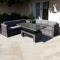 Brown - Metal Outdoor Lounge Sets Oseasons Malta Rattan 6 Seat Rising Table Corner Walnut Grey Outdoor Lounge Set