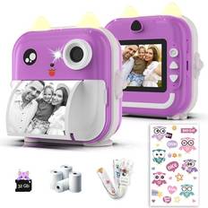 Lila Polaroidkameror Appareil Photo Instantané Enfant 1080P HD 48MP