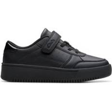 Clarks Trainers Children's Shoes Clarks Barley Step Kid Wide Fit Trainers - Black