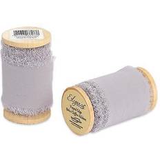 Yarn & Needlework Supplies Eleganza Boho Frayed Edge Chiffon Ribbon 5 Metres 50mm Grey