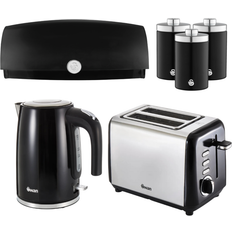 Toasters Swan TownHouse Black Kettle 2 Slice Toaster Set
