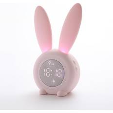 Pink Alarm Clocks Greenzech Pink LED Electronic Cartoon Alarm Clock