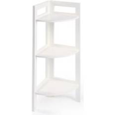 White Shelving Systems OHS 3 Tier Storage Home Organiser Corner Shelving System