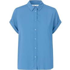Samsøe Samsøe Bluser Samsøe Samsøe Majan Shirt 9942 Kvinde Blue Jasper Skjorter - Dueblå