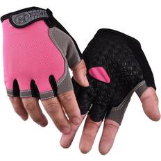 Pink - Unisex Gloves & Mittens Aihontai Unisex Half Finger Gloves Anti-slip MTB - Normal Pink