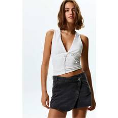 Pull&Bear Sorte Slå Om-Mininederdel Denim