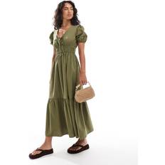 Midi Dresses New Look Poplin Midi Dress - Khaki Green