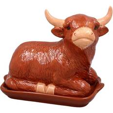 Ceramic Butter Dishes Lesser & Pavey Ceramic Lid Highland Cow Butter Dish