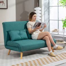 Homcom Green Sofas Homcom Click Clack 2-Seater Bed Settee Sofa 2 Seater