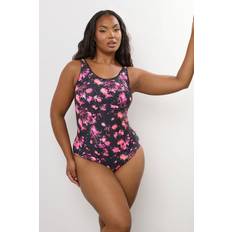 Pink Swimsuits Yours Curve Pink Active Splash Print Swimsuit - Pink