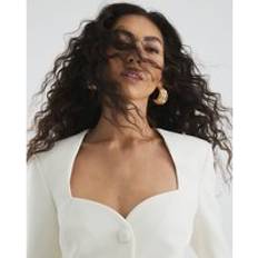 River Island Women Blazers River Island Womens Cream Sweetheart Neckline Blazer