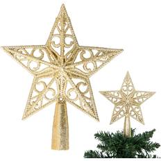 Gold Christmas Tree Ornaments Shatchi Gold Glitter Star Topper 14.5 cm Christmas Tree Ornament