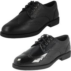 Clarks Low Top Shoes Children's Shoes Clarks Lightweight Leather Brogue Lace Up School Shoes - Black