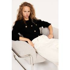 Solid Colours Cardigans H&M Textured Knit Cardigan - Black