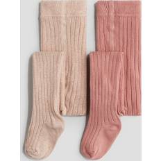Pink Pantyhoses Children's Clothing H&M Baby Rib Knit Tights - Pink/Beige