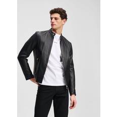Karl Lagerfeld Herre Tøj Karl Lagerfeld Leather Jacket Man - Black