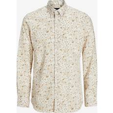 Blommiga Skjortor Jack & Jones Print Dobby L S Shirt Vit