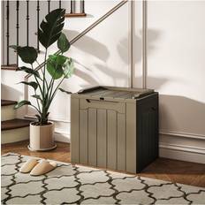 Chests Homcom 107 L Plastic Storage Dark Brown Chest