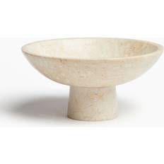 Bowls H&M Large Marble Pedestal Light Beige Bowl