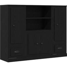 Oaks Storage Cabinets vidaXL Highboard Black Oak 132x35.5x103.5 cm Storage Cabinet
