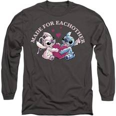 Flare T-shirts Lilo & Stitch Made For Each Other T-Shirt Holzkohle