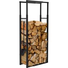 Caminetti ML Design Verstellbare Kaminholzregal Stahl Schwarz