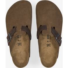 Birkenstock Boston Mixed Leather Tea Clogs - Dark