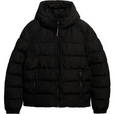 Superdry Hooded Sports Puffer Jacket - Black