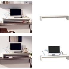 Laptopständer vidaXL Monitorständer Weiß 100x27x15 cm Massivholz Kiefer