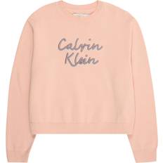 Calvin Klein Overdele Børnetøj Calvin Klein Logo Jumper Pink Jeans - Mørkegrå/Pastelpink/Offwhite