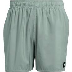 adidas Solid CLX Short-Length Swim Shorts - Silver Green/Black