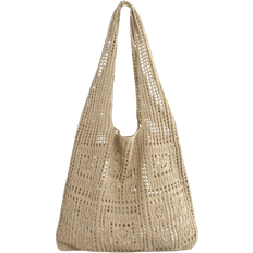 Shein Minimalist Crochet Bag Hollow Out Design Vacation,School Bag,Large Capacity,Portable,For Teen Girls Women College Students,White-Collar Workers,Perfect For Work,Back To School,Middle School,High School,College,Vacation, Perfectly Matching With Crochet Set, Vacation Essentials, Perfectly Matching With Beach Accessories Women, Hottest Beach Bags For Women, Beach Necessities, Beach Essentials,Beach Stuff & Summer Essentials, Perfect For Summer, Vacation & Beach, Newest Holiday Bag