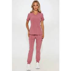 Work Clothing Sets Fashion Nova Better Stretch Scrub Uniform Jogger Set - Rose