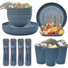 Unbreakable Dinnerware Camping Plates Bowls Dinner Set