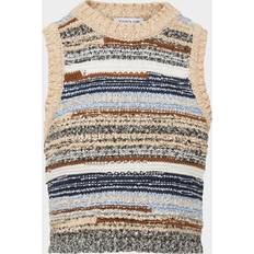 Multicoloured Tank Tops Veronica Beard Jerrel Wool-Blend Cropped Tank Top - Whisky Multi