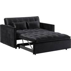 KEPOOMAN Sleeper Couch Black Sofa 54" 2 Seater