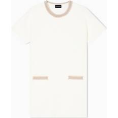 Dresses Emporio Armani Fringe-Trim Ottoman Ribbed Mini Dress - White