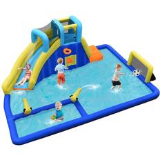 Costway Opblaasbaar Waterpark 6-in-1 Springkasteel