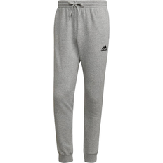 adidas Men's Essentials Fleece Regular Tapered Pants - Medium Grey Heather/Black