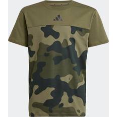 Camouflage Children's Clothing adidas Cotton Seasonal Essentials Camo T-Shirt - Olive/Black