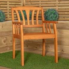 Brown Garden Chairs Samuel Alexander Kapalua Outdoor Wooden Garden Slatted Dining Chair Brown One Size