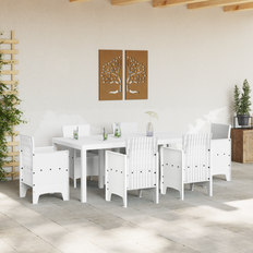 Synthetic Rattan - White Garden Table vidaXL Garden Table White 200x100x73 cm Poly Rattan